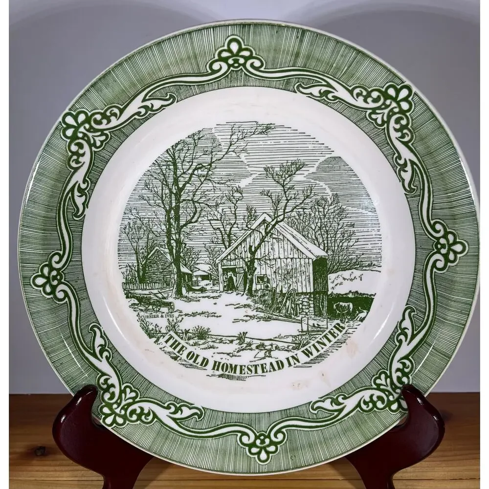 Vintage Currier and Ives The Old Homestead in Winter Collection 10